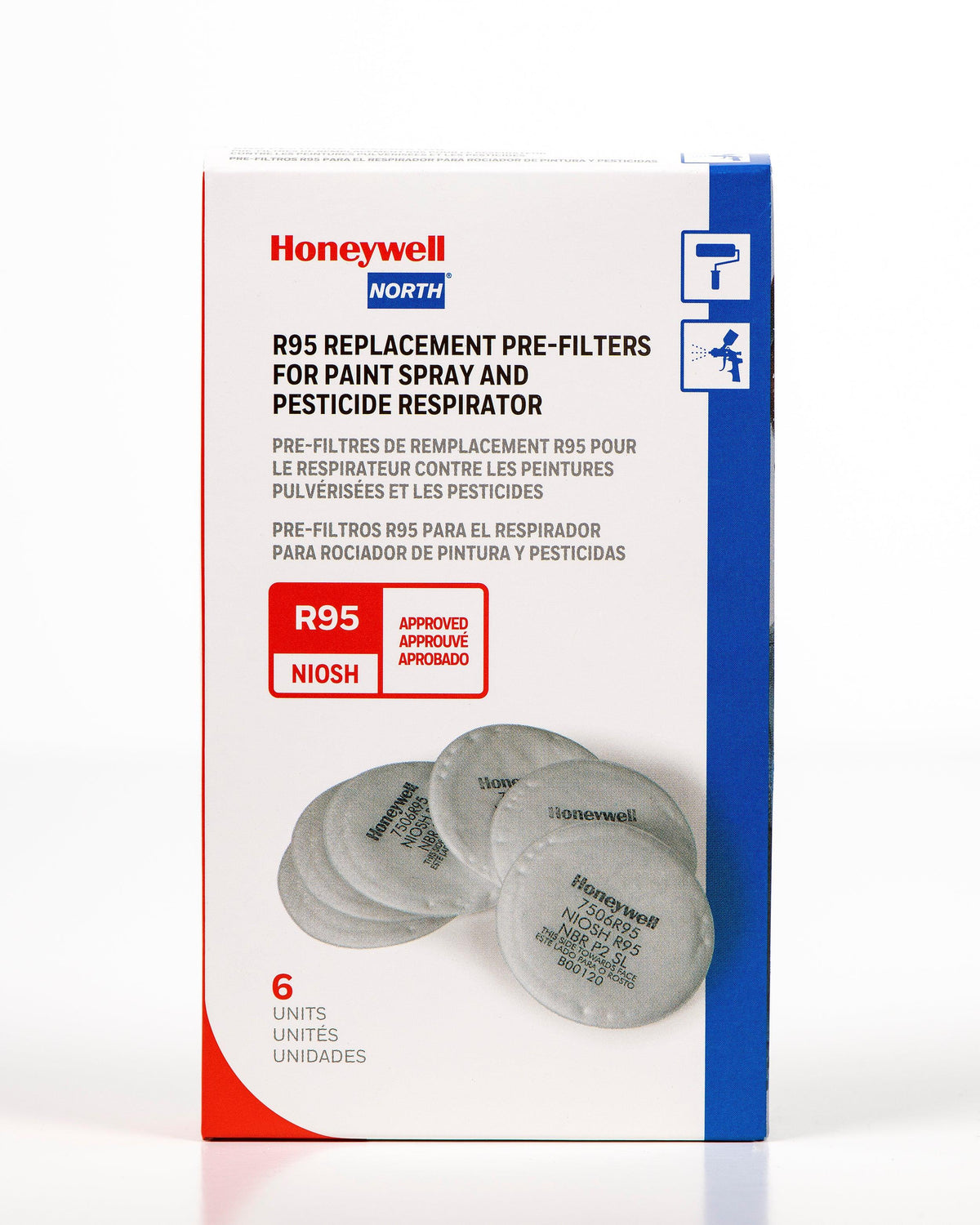 Vapor Cartridge Prefilters - Fits A95109/A95116 Masks - 6 Pks. - Finishers Depot