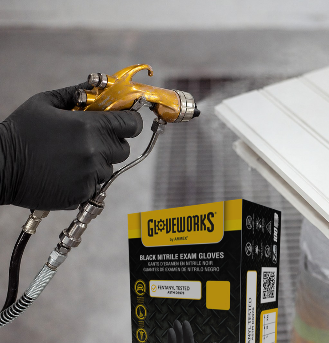Black Nitrile Gloves 7 Mil | Industrial & Shop Use